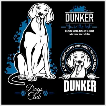 Dunker - vector set for t-shirt, logo and template badges Stock Illustration