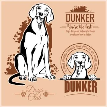 Dunker - vector set for t-shirt, logo and template badges Stock Illustration