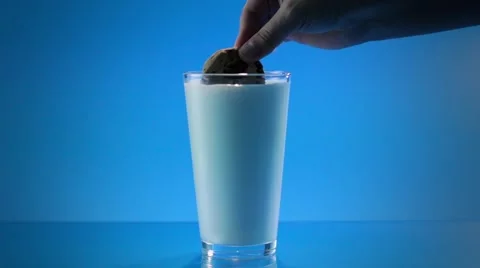 Dunking A Cookie in Milk Wide Stock Footage 63633138