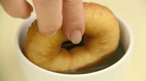 Dunking Doughnut In Chocolate Sauce 스톡 동영상 56030066
