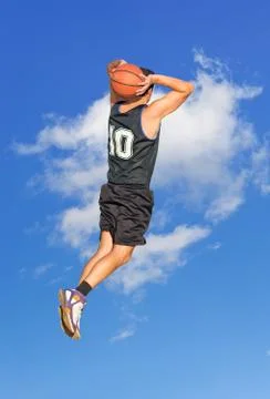 Dunking in the sky Stock Illustration