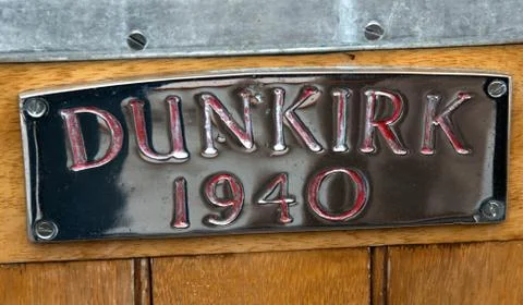 Dunkirk Boat Plaque Foto stock