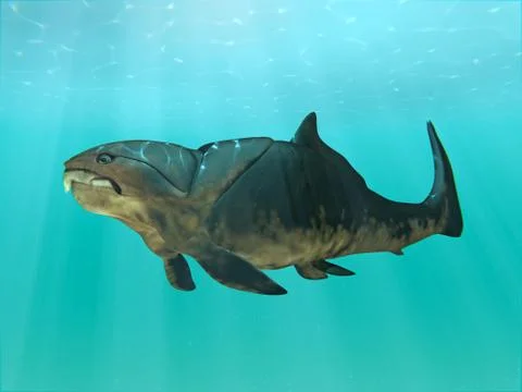 Dunkleosteus Swimming Illustrazione stock