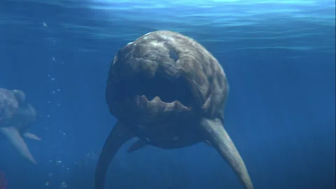 Dunkleosteus swims towards you in Devonian ocean Vidéo 244882416