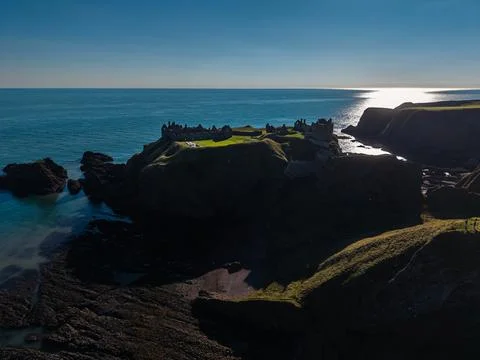 Dunnottar Castle and Dramatic Cliffs, Stonehaven Scotland Stock Photos