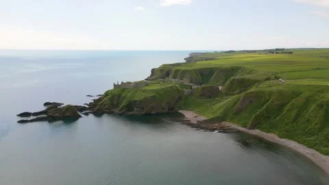 Dunnottar Castle by drone Stock Footage 246380997