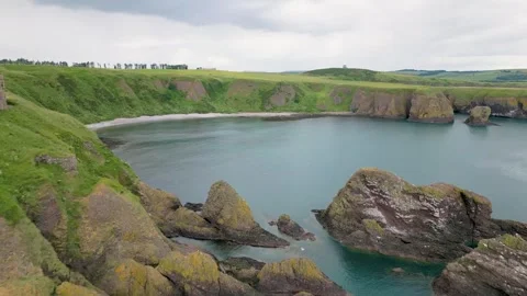 Dunnottar Castle by drone Stock Footage 246381458
