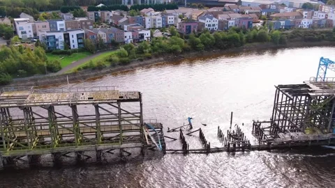 Dunston Staiths Fire Damage Panning Shot 库存影片 132035812