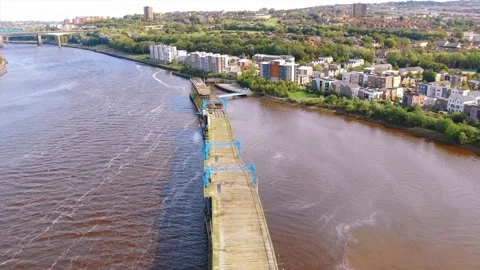 Dunston Staiths Fly-Over Video stock 132035635