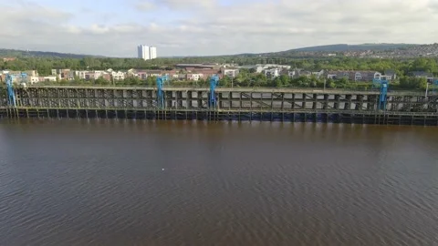Dunston Staiths, pulling back to reveal a slightly wider view Stock Footage 132909189