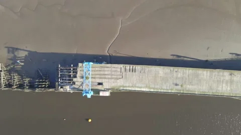 Dunston Staiths - Top Down Panning View Stock Footage 132906777