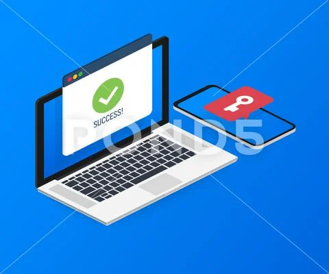 Duo authentication concept banner with text place. Can use for web banner, in Stock Illustration
