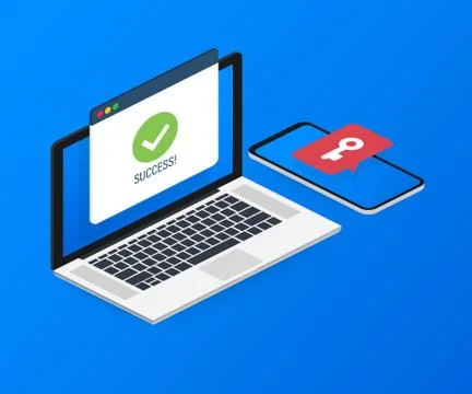 Duo authentication concept banner with text place. Can use for web banner, in 库存插图