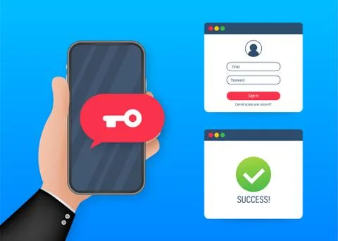 Duo authentication concept banner with text place. Can use for web banner Stock Illustration