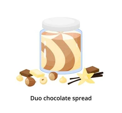 Duo chocolate spread. Illustrazione stock