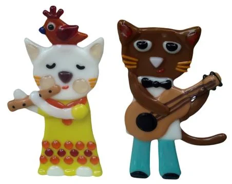 Duo of musicians cats Ilustração Stock