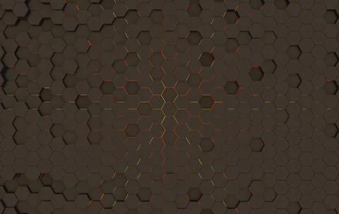 Duo tone hexagon 3D background texture. 3d rendering illustration. Futuristic Stock Illustration