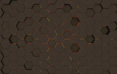 Duo tone hexagon 3D background texture. 3d rendering illustration. Futuristic Stock Illustration