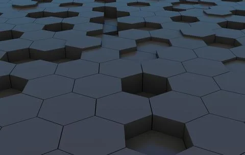 Duo tone hexagon 3D background texture. 3d rendering illustration. Futuristic Stock Illustration