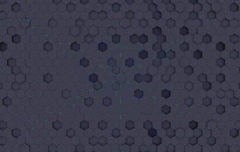 Duo tone hexagon 3D background texture. 3d rendering illustration. Futuristic Illustrazione stock