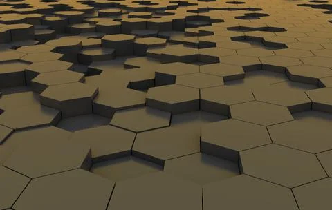 Duo tone hexagon 3D background texture. 3d rendering illustration. Futuristic Stock Illustration