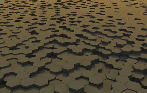 Duo tone hexagon 3D background texture. 3d rendering illustration. Futuristic Stock Illustration