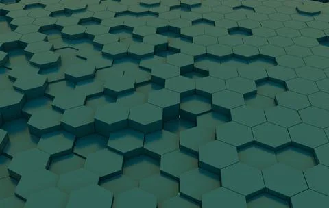 Duo tone hexagon 3D background texture. 3d rendering illustration. Futuristic Stock Illustration