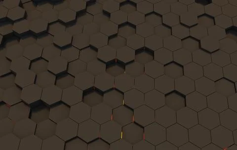 Duo tone hexagon 3D background texture. 3d rendering illustration. Futuristic Stock Illustration