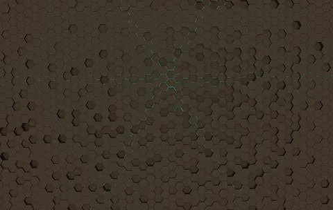 Duo tone hexagon 3D background texture. 3d rendering illustration. Futuristic Stock Illustration