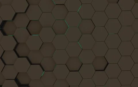 Duo tone hexagon 3D background texture. 3d rendering illustration. Futuristic Stock Illustration