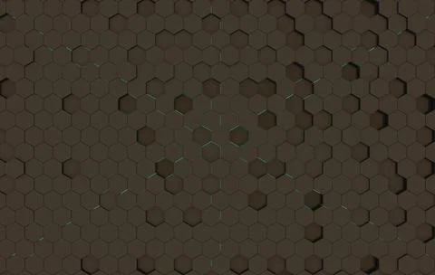 Duo tone hexagon 3D background texture. 3d rendering illustration. Futuristic Stock Illustration