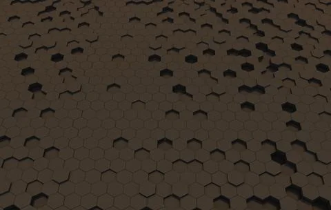 Duo tone hexagon 3D background texture. 3d rendering illustration. Futuristic Stock Illustration