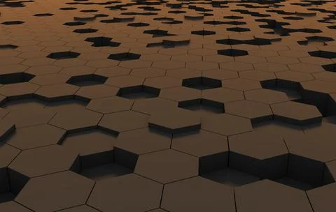 Duo tone hexagon 3D background texture. 3d rendering illustration. Futuristic Stock Illustration