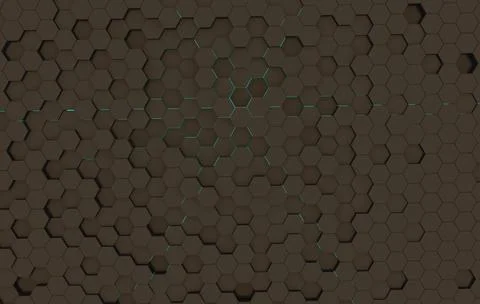 Duo tone hexagon 3D background texture. 3d rendering illustration. Futuristic Stock Illustration