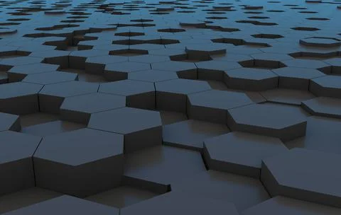 Duo tone hexagon 3D background texture. 3d rendering illustration. Futuristic Stock Illustration