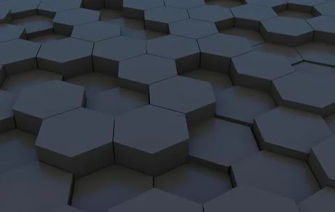 Duo tone hexagon 3D background texture. 3d rendering illustration. Futuristic Stock Illustration