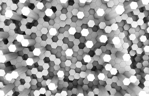 Duo tone hexagon 3D background texture. 3d rendering illustration. Futuristic Stock Illustration