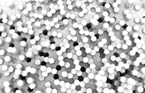 Duo tone hexagon 3D background texture. 3d rendering illustration. Futuristic Illustrazione stock