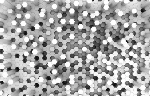 Duo tone hexagon 3D background texture. 3d rendering illustration. Futuristic Stock Illustration