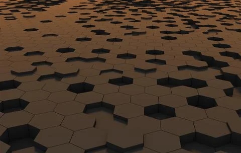 Duo tone hexagon 3D background texture. 3d rendering illustration. Futuristic Stock Illustration