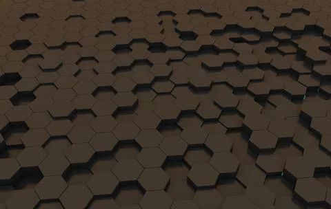 Duo tone hexagon 3D background texture. 3d rendering illustration. Futuristic Stock Illustration