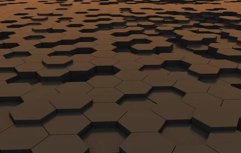 Duo tone hexagon 3D background texture. 3d rendering illustration. Futuristic Stock Illustration