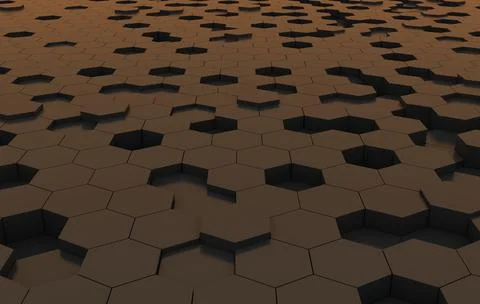 Duo tone hexagon 3D background texture. 3d rendering illustration. Futuristic Stock Illustration