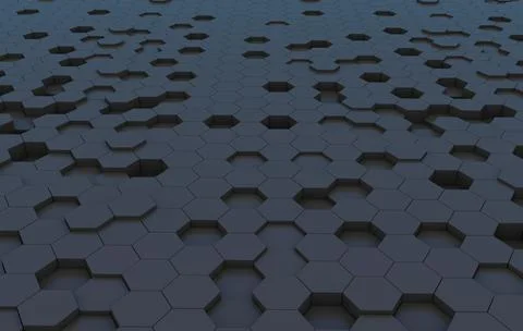 Duo tone hexagon 3D background texture. 3d rendering illustration. Futuristic Stock Illustration