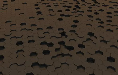 Duo tone hexagon 3D background texture. 3d rendering illustration. Futuristic Stock Illustration