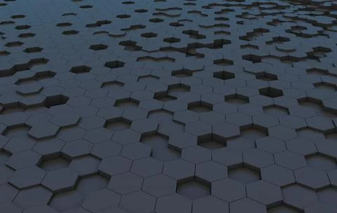 Duo tone hexagon 3D background texture. 3d rendering illustration. Futuristic Stock Illustration