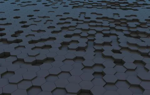 Duo tone hexagon 3D background texture. 3d rendering illustration. Futuristic Stock Illustration