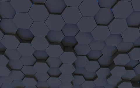 Duo tone hexagon 3D background texture. 3d rendering illustration. Futuristic Illustrazione stock