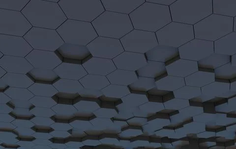 Duo tone hexagon 3D background texture. 3d rendering illustration. Futuristic Stock Illustration