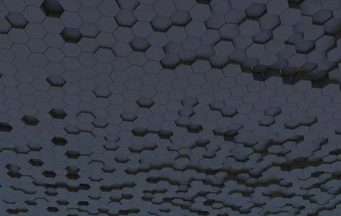 Duo tone hexagon 3D background texture. 3d rendering illustration. Futuristic Stock Illustration